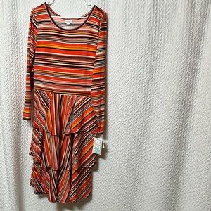 nwt lularoe georgia striped tiered dress 2XL